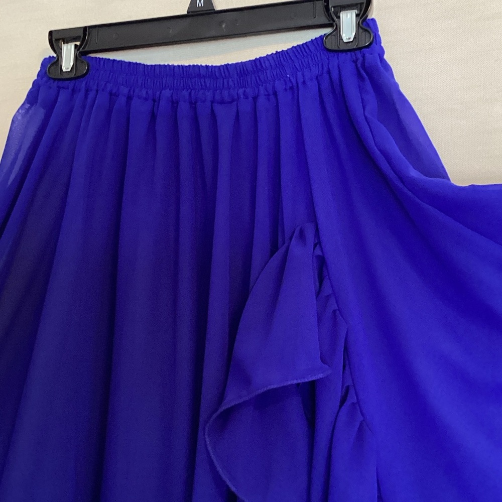 Sheer Chiffon Blue Ruffled Belly Dance Skirt - Women - Picture 3 of 5